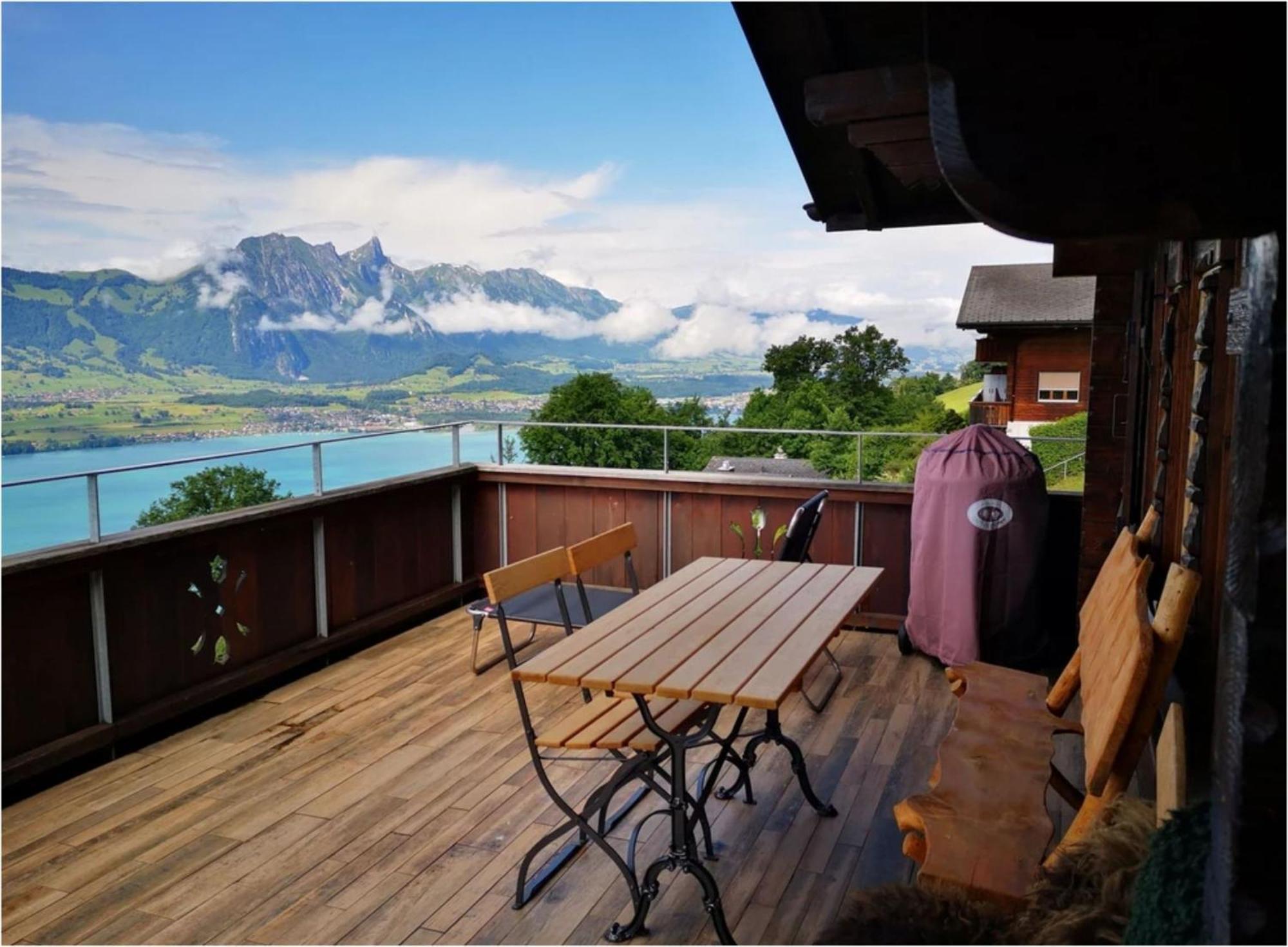 Chalet With View Of The Mountains And The Thun Lake Sigriswil Luaran gambar